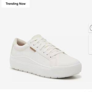 Women’s White Platform Lace-Up Sneaker